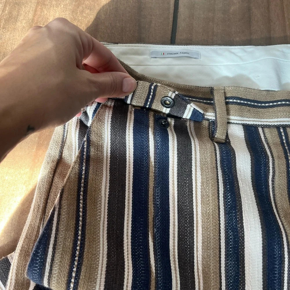 Closed striped straight leg pant Italian fabric size 32 - Picture 8 of 9
